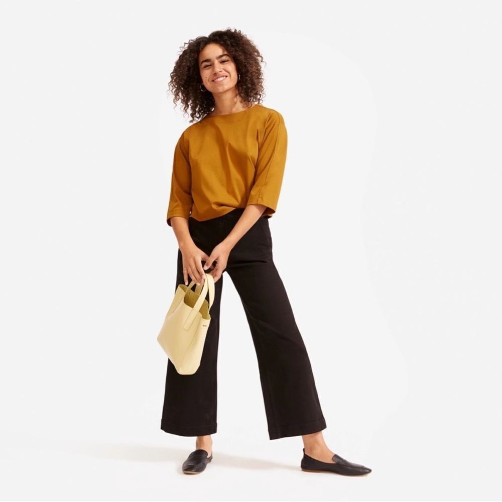 Everlane The Wide Leg Crop in Black Size 4